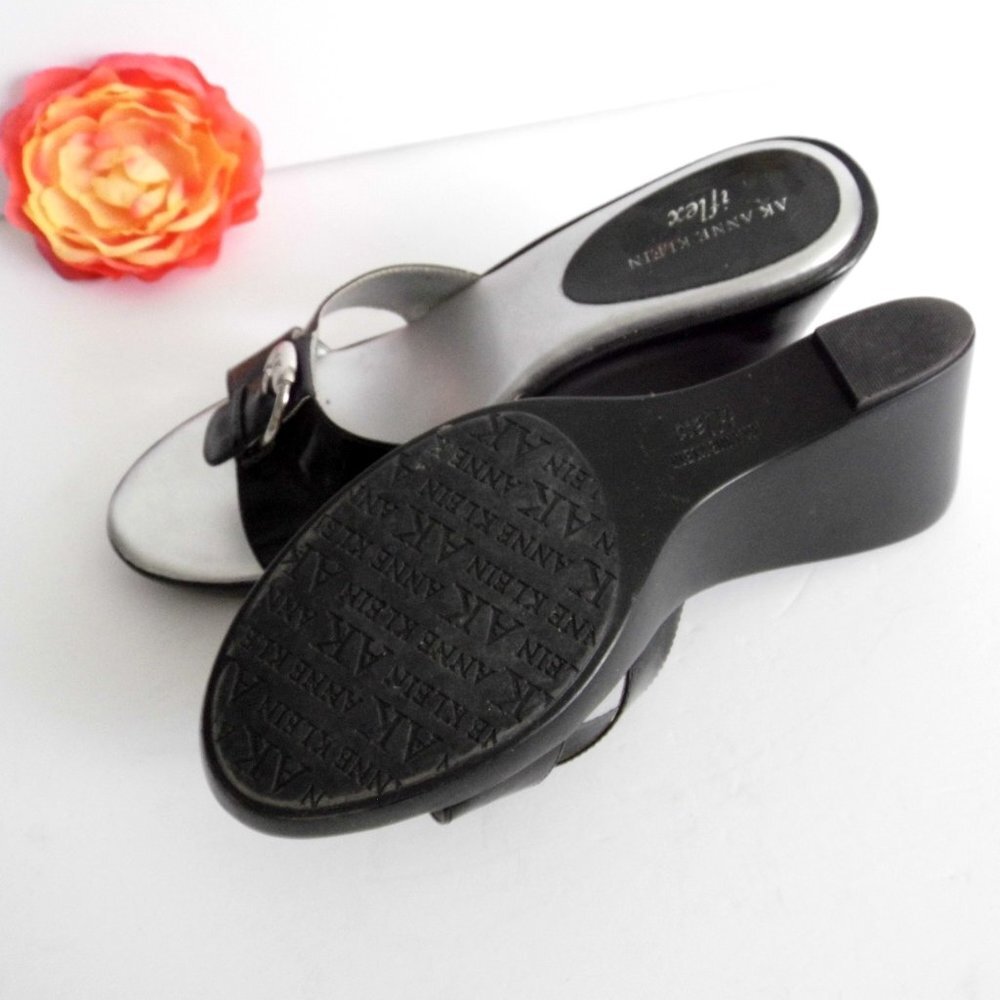 ANNE KLEIN iflex Black Leather Shoes size 6.5 - Picture 6 of 7